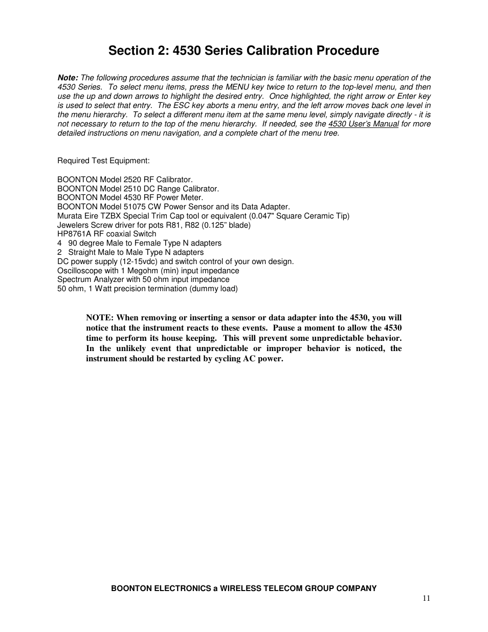 Boonton 4530 Peak Power Meter Service Manual User Manual | Page 11 / 37