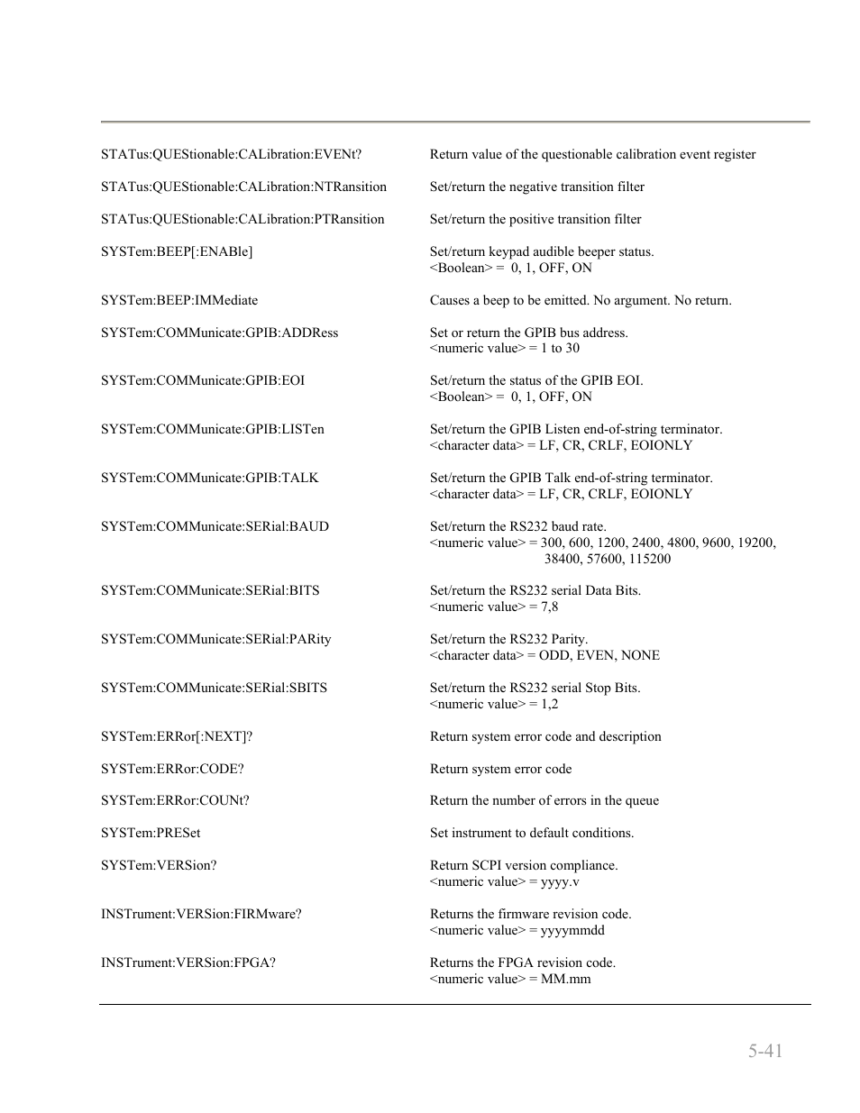 Boonton 4240 series rf power meter, Remote operation 5-41 | Boonton 4240 RF Power Meter User Manual | Page 101 / 128