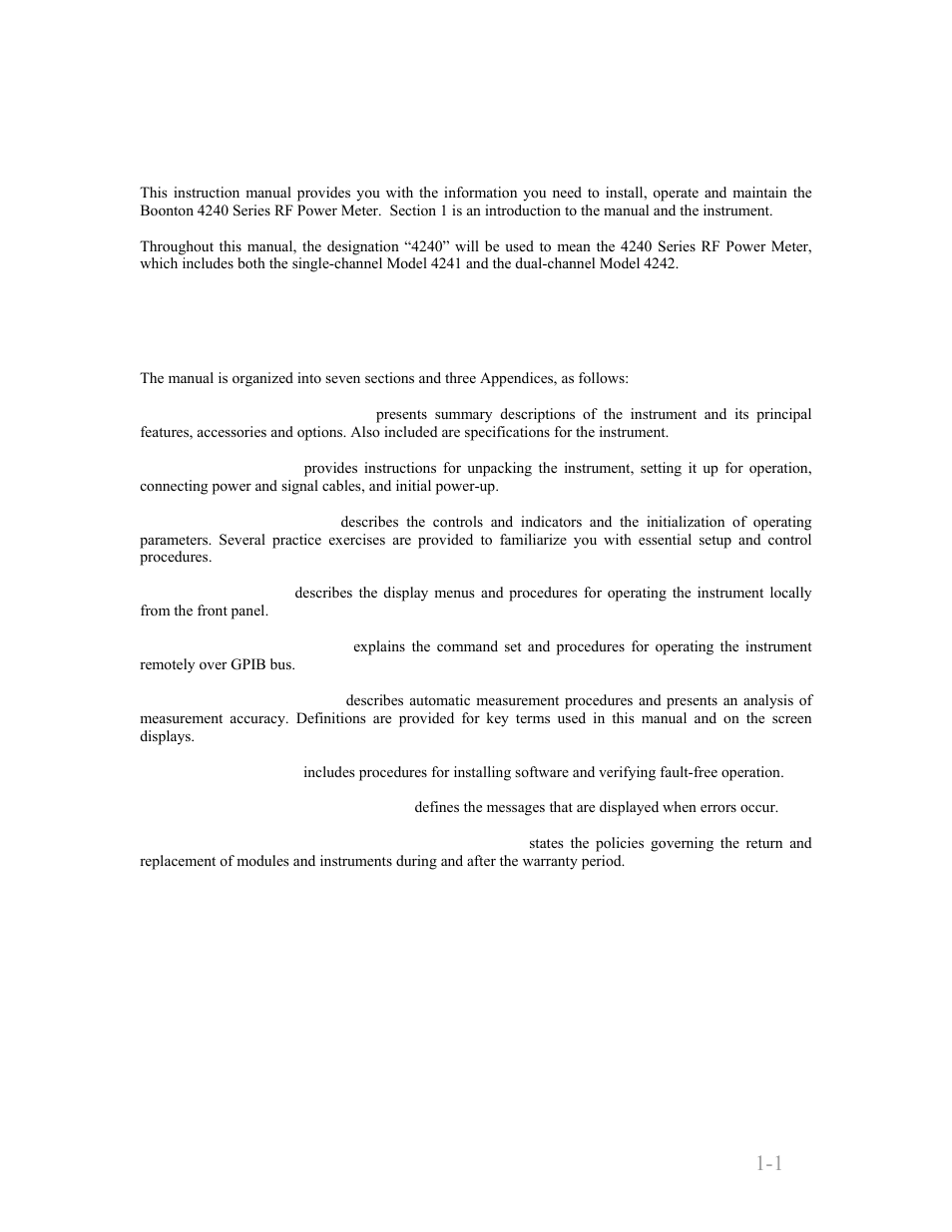 General information, 1 organization, General information -1 | 1 organization -1 | Boonton 4240 RF Power Meter User Manual | Page 11 / 128