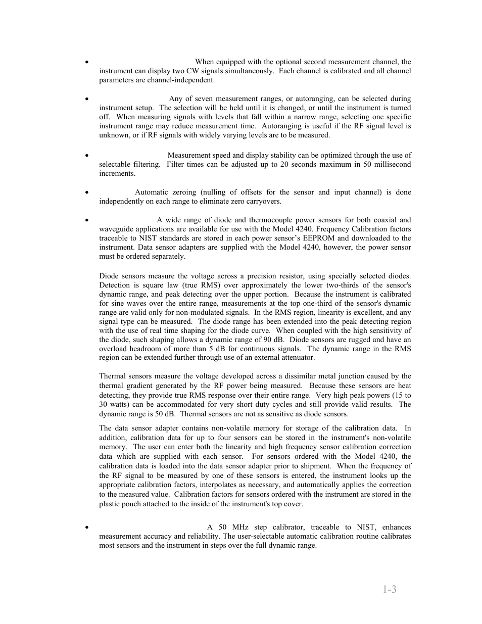 Boonton 4240 series rf power meter, General information 1-3 | Boonton 4240 RF Power Meter User Manual | Page 13 / 128
