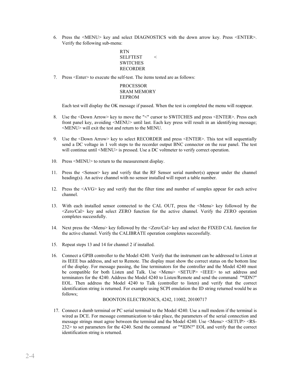 Boonton 4240 series rf power meter, Installation 2-4 | Boonton 4240 RF Power Meter User Manual | Page 24 / 128