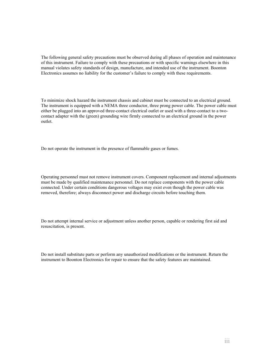 Boonton 4240 series rf power meter | Boonton 4240 RF Power Meter User Manual | Page 3 / 128