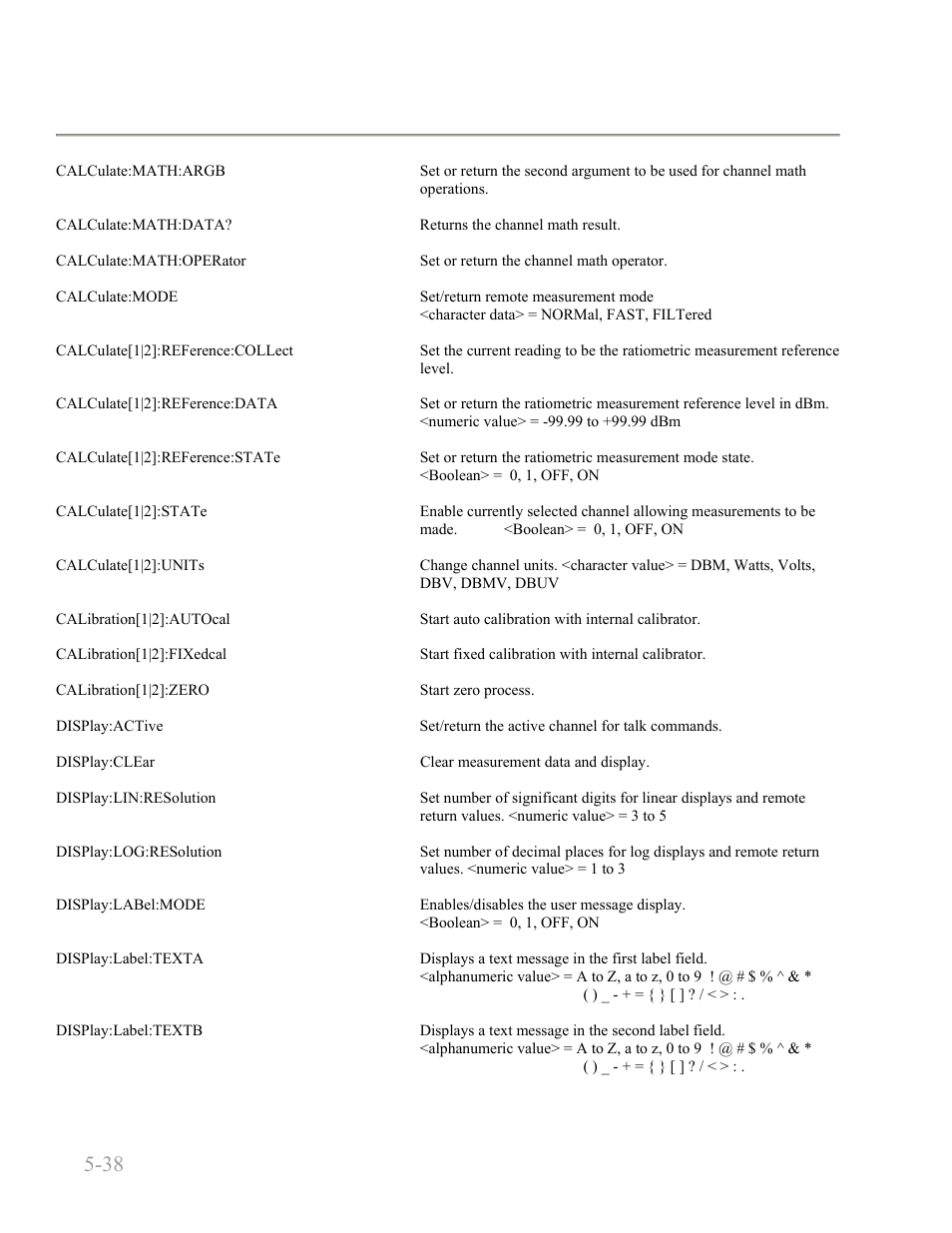 Boonton 4240 series rf power meter, Remote operation 5-38 | Boonton 4240 RF Power Meter User Manual | Page 98 / 128