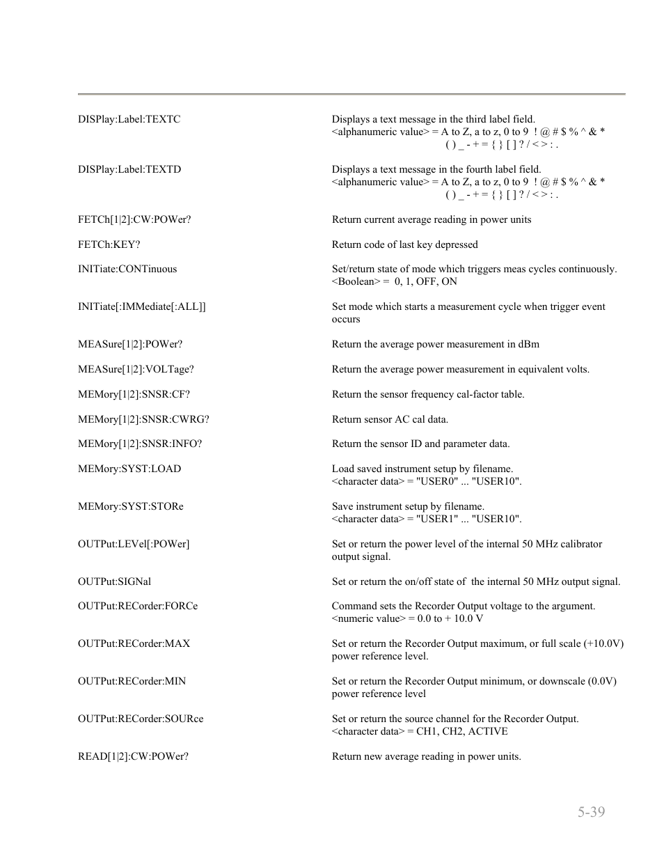 Boonton 4240 series rf power meter, Remote operation 5-39 | Boonton 4240 RF Power Meter User Manual | Page 99 / 128