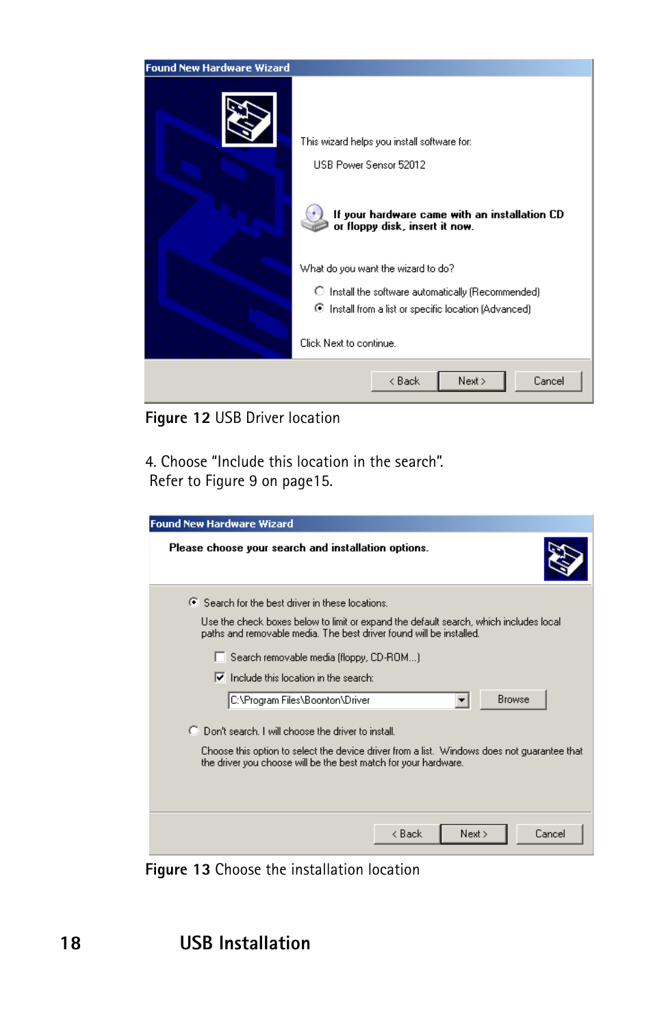 Boonton 52000 Series USB CW Power Sensor User Manual | Page 18 / 68