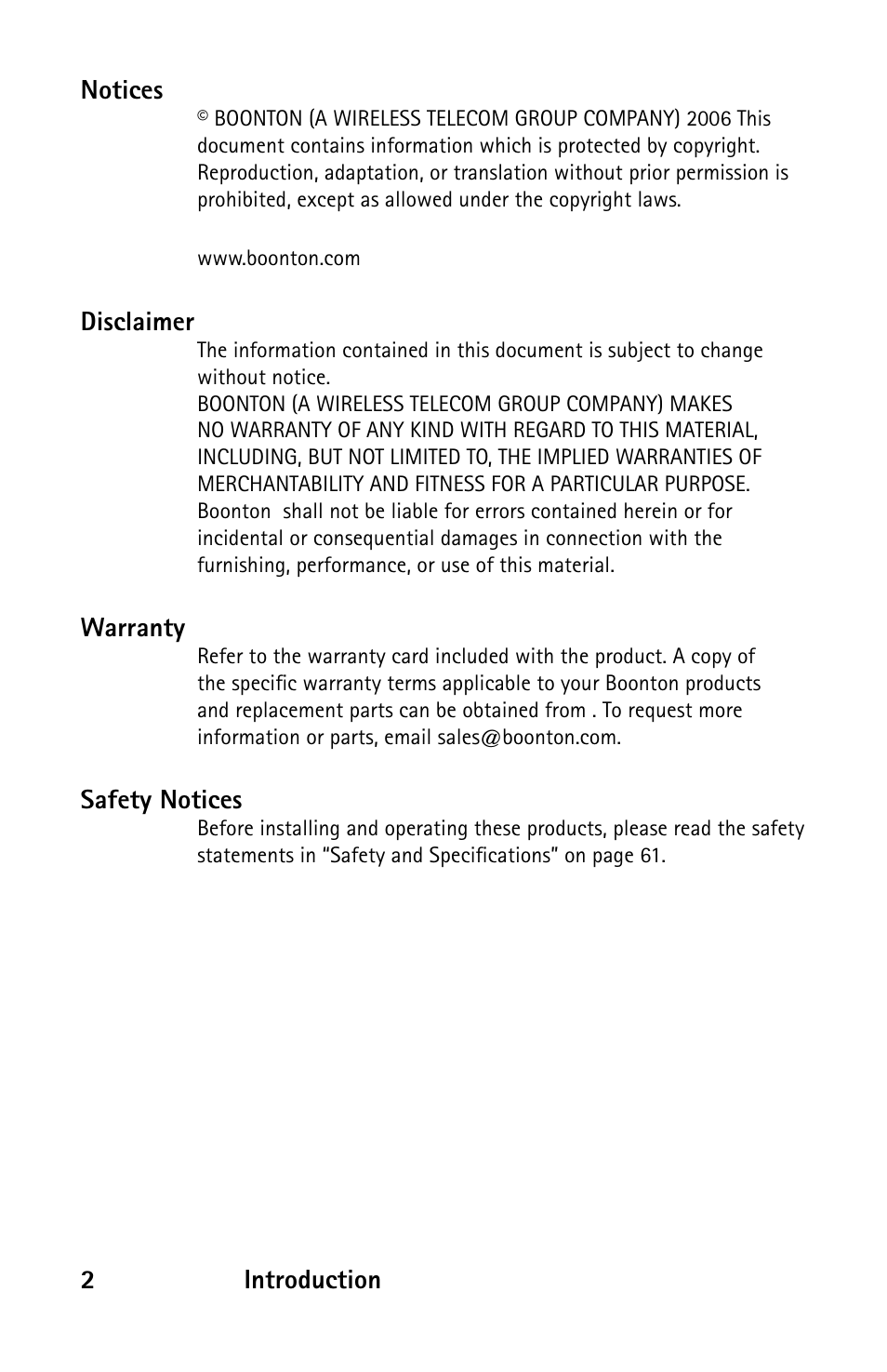 Boonton 52000 Series USB CW Power Sensor User Manual | Page 2 / 68