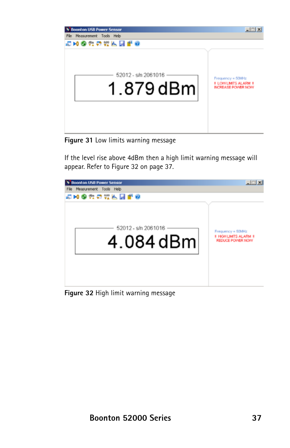 Boonton 52000 Series USB CW Power Sensor User Manual | Page 37 / 68