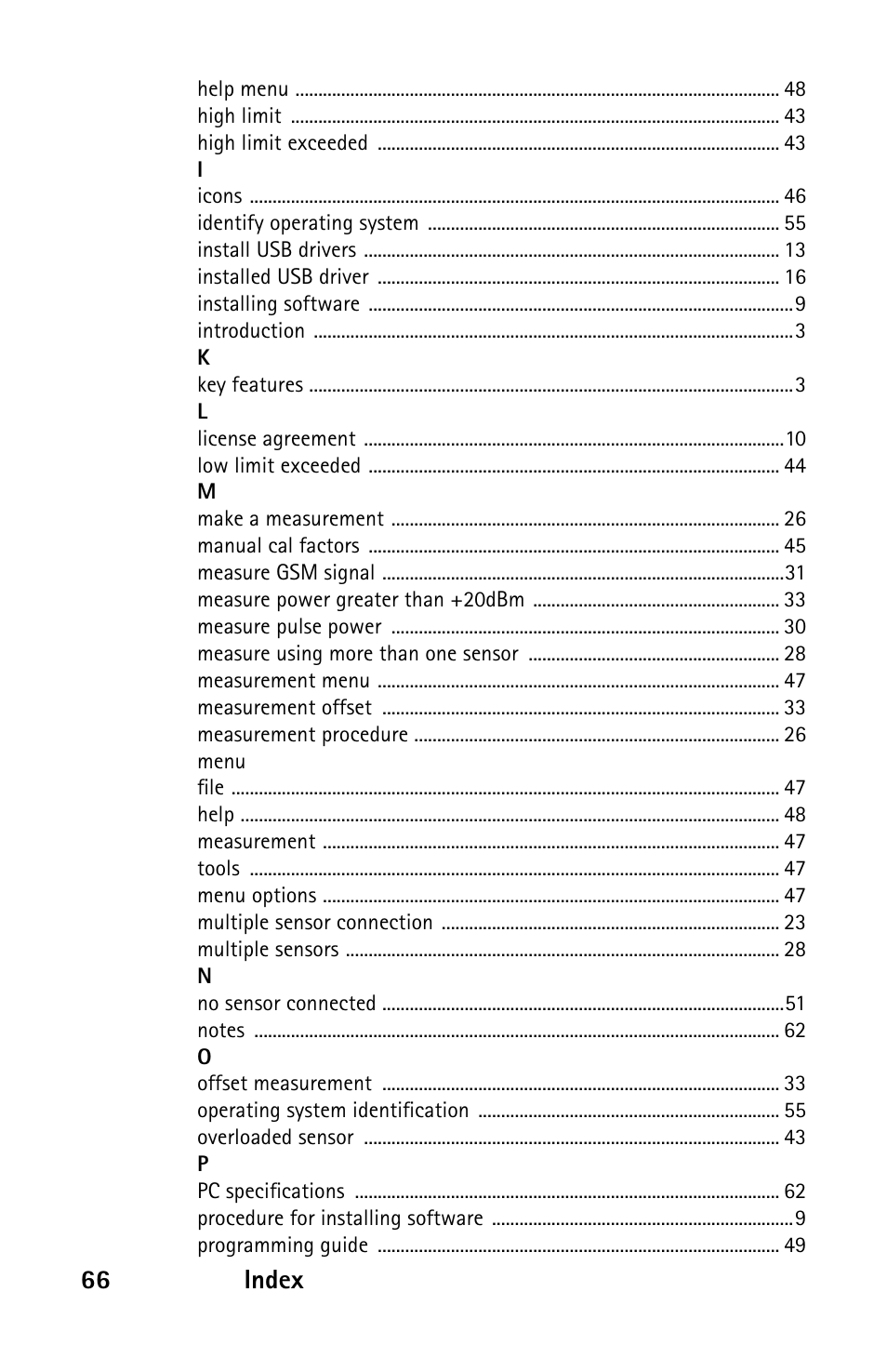 Boonton 52000 Series USB CW Power Sensor User Manual | Page 66 / 68