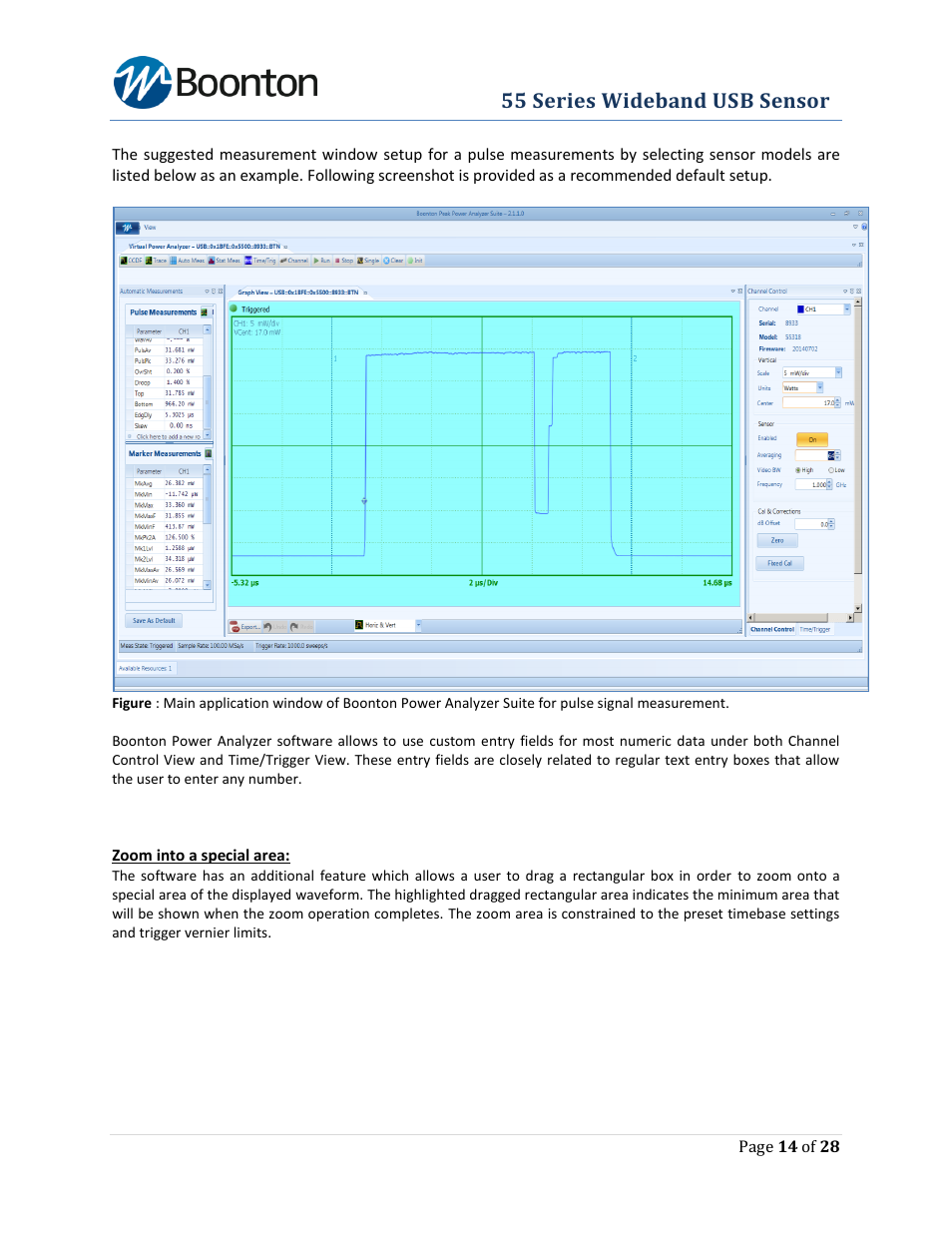 Boonton The New 55 Series Wideband USB Power Sensor User Manual | Page 14 / 28