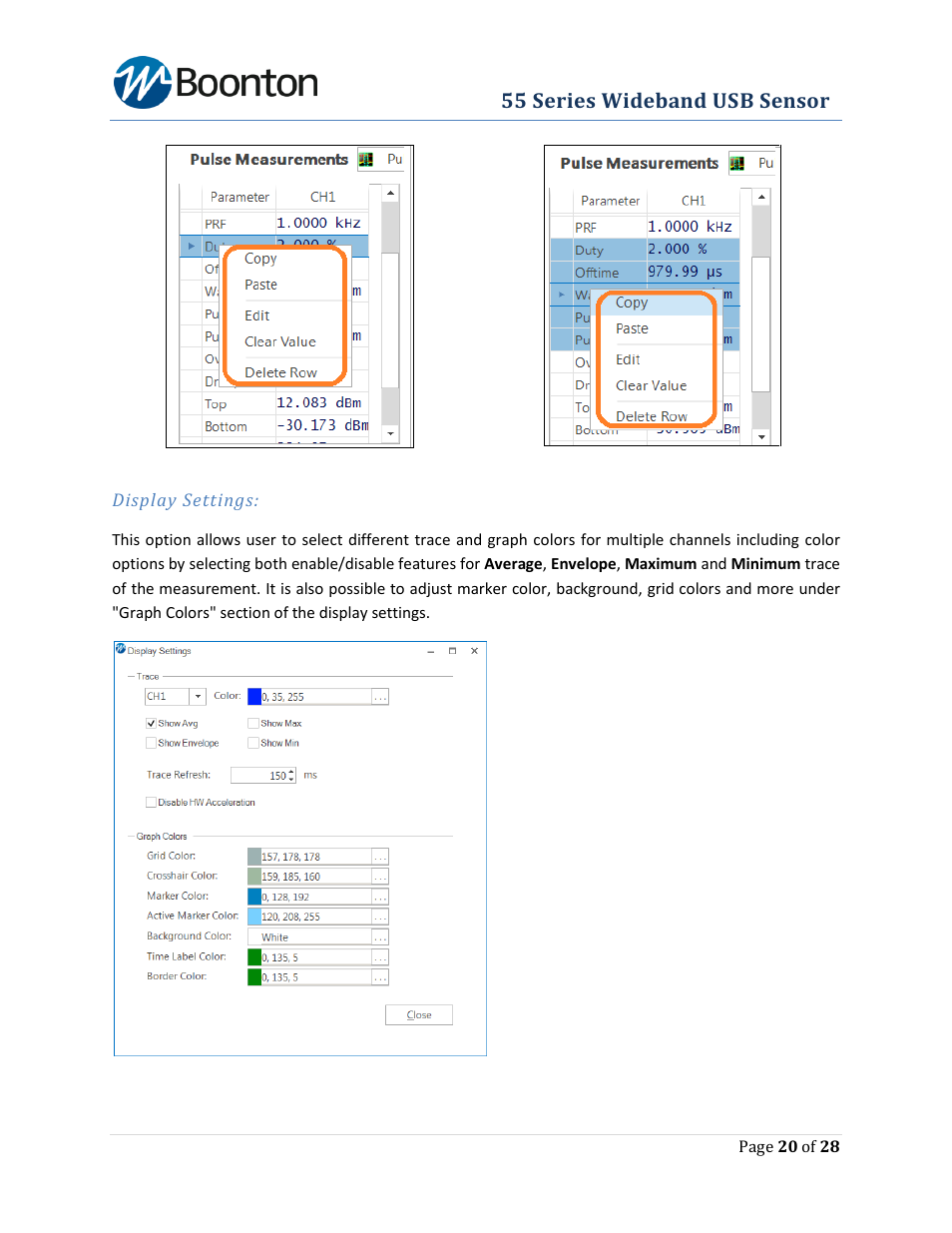 Boonton The New 55 Series Wideband USB Power Sensor User Manual | Page 20 / 28