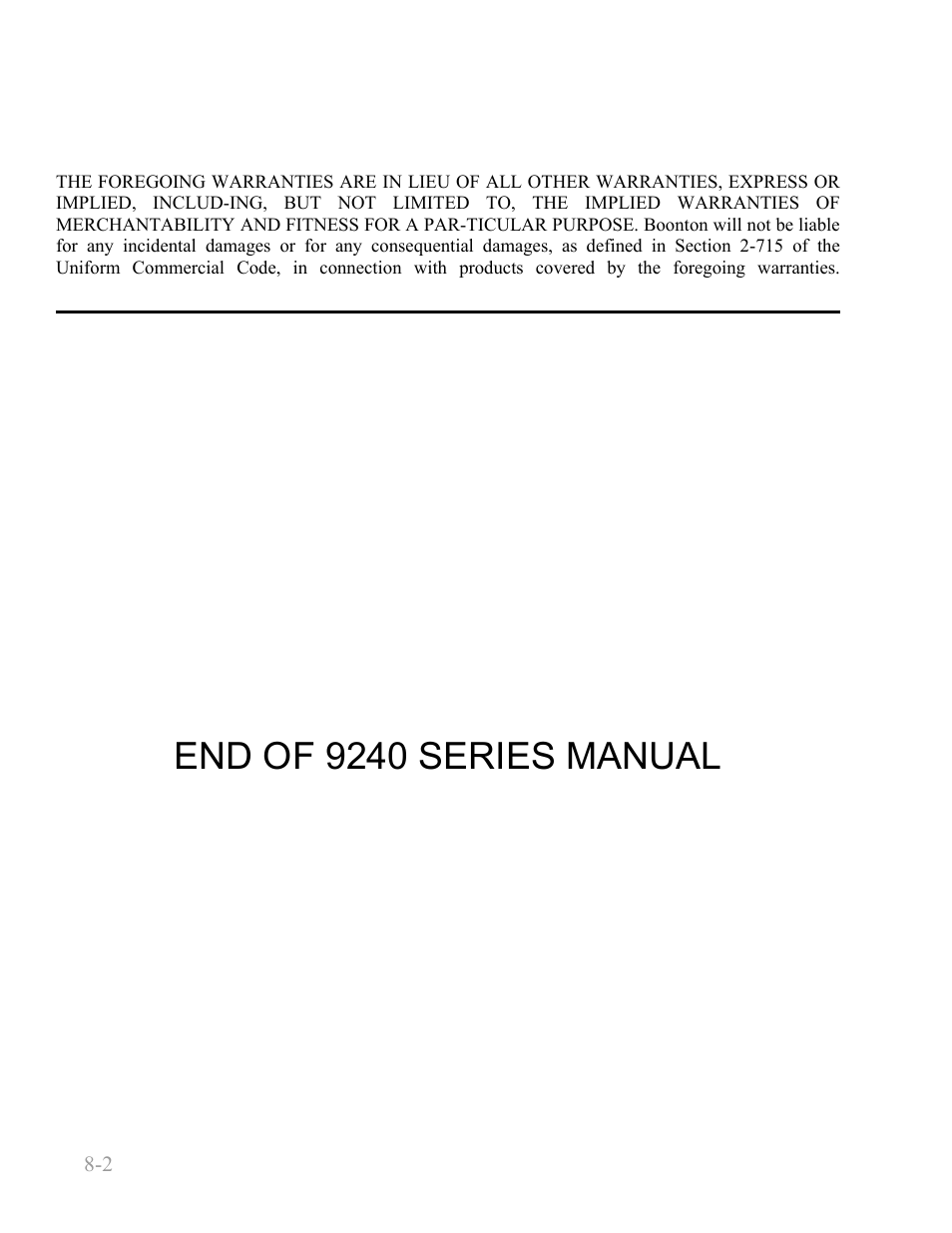 End of 9240 series manual | Boonton 9240 RF Voltmeter User Manual | Page 100 / 100