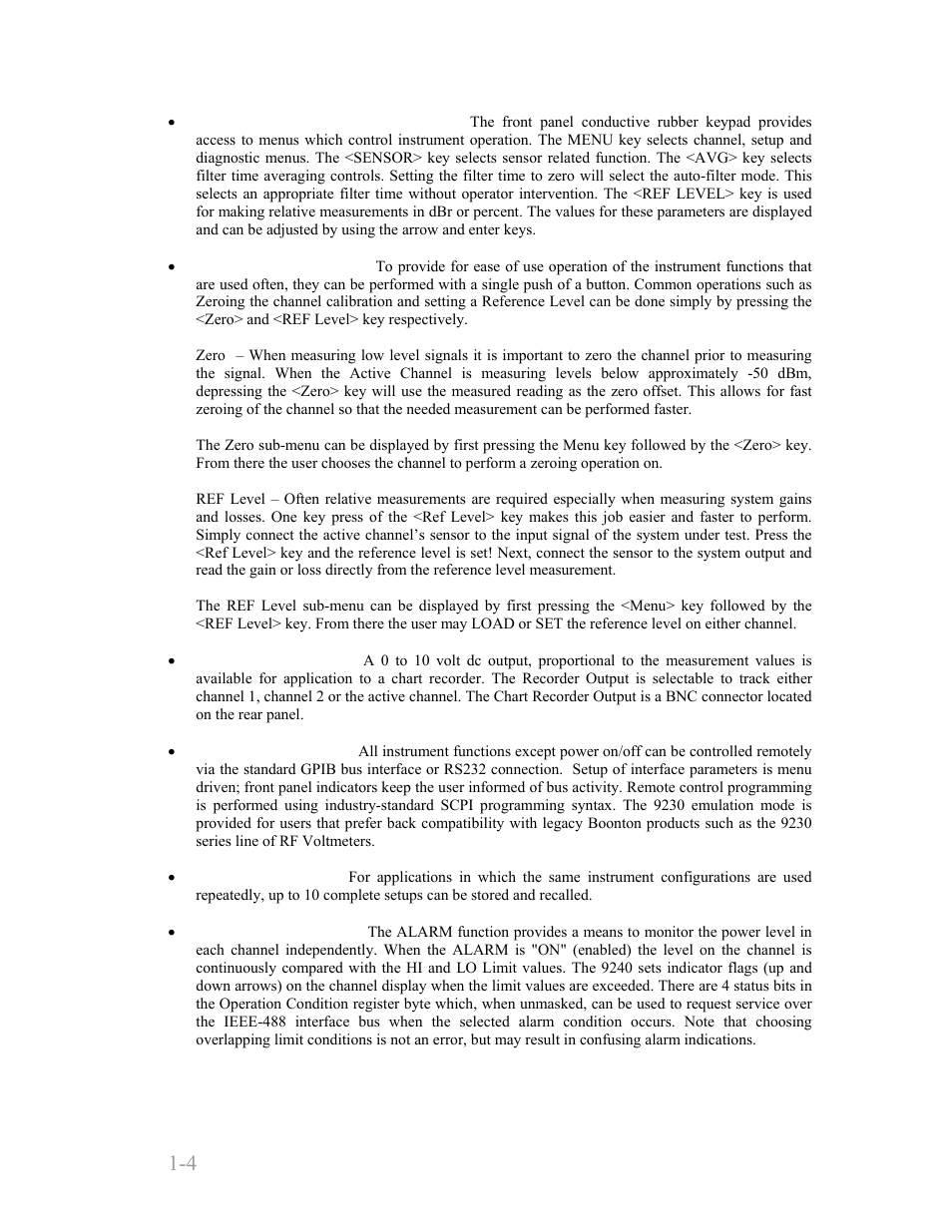 Boonton 9240 series rf voltmeter, General information 1-4 | Boonton 9240 RF Voltmeter User Manual | Page 14 / 100