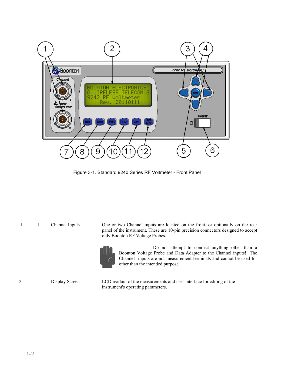 Boonton 9240 series rf voltmeter, Getting started 3-2 | Boonton 9240 RF Voltmeter User Manual | Page 28 / 100