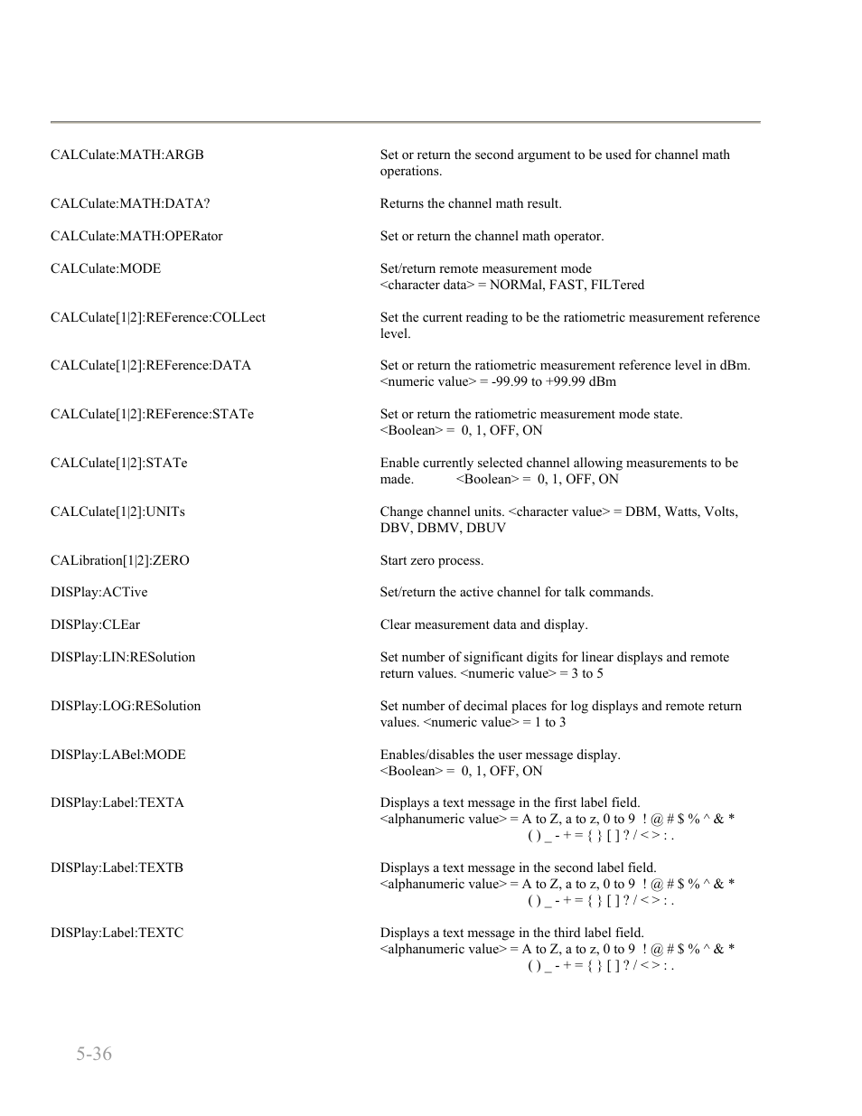 Boonton 9240 series rf voltmeter, Remote operation 5-36 | Boonton 9240 RF Voltmeter User Manual | Page 86 / 100