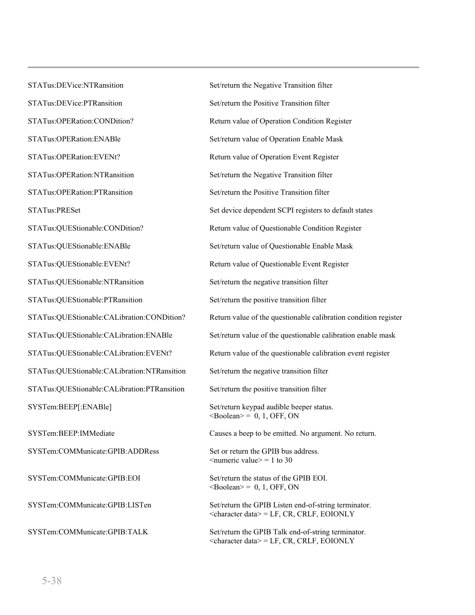 Boonton 9240 series rf voltmeter, Remote operation 5-38 | Boonton 9240 RF Voltmeter User Manual | Page 88 / 100
