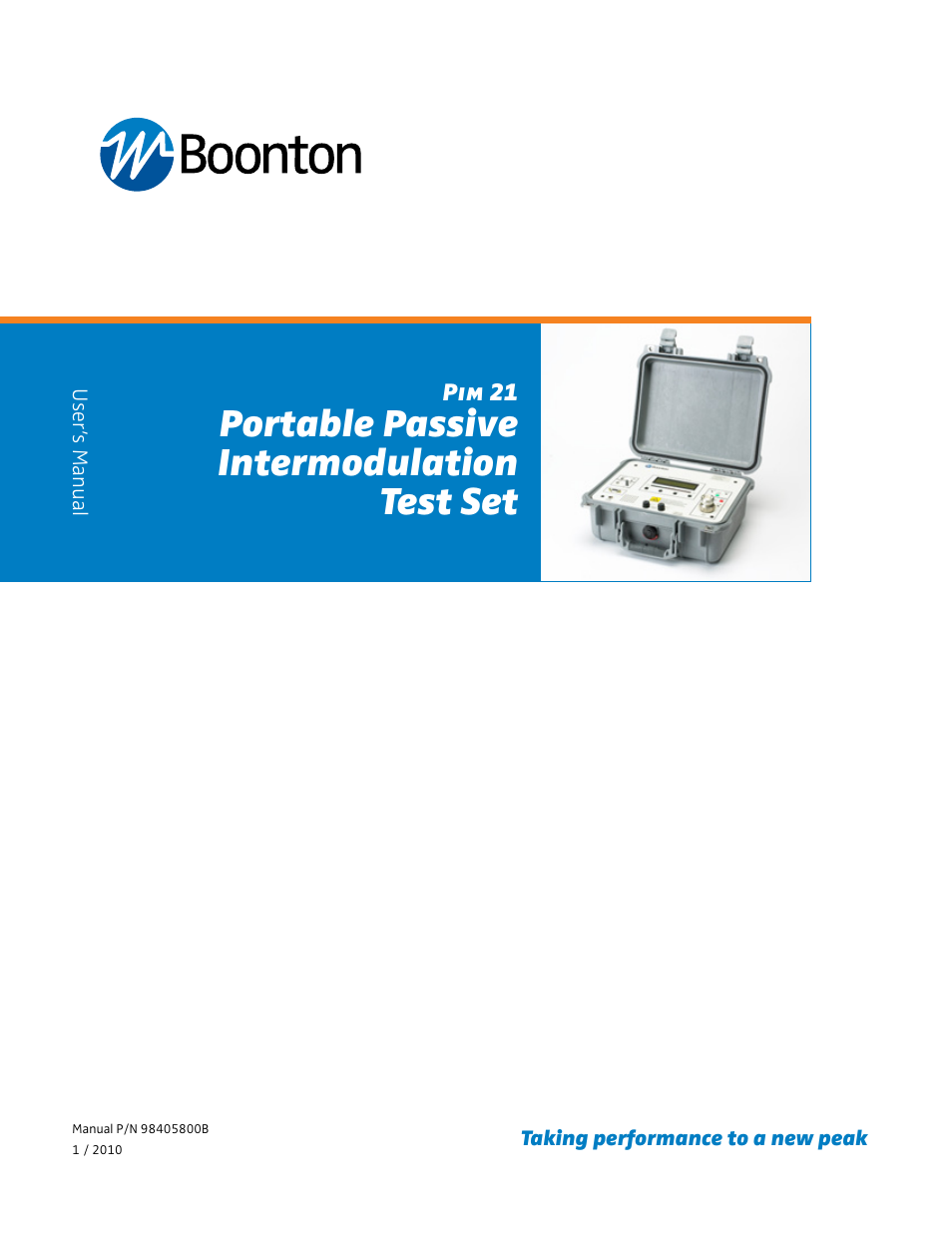 Boonton PIM 21 User Manual User Manual | 31 pages