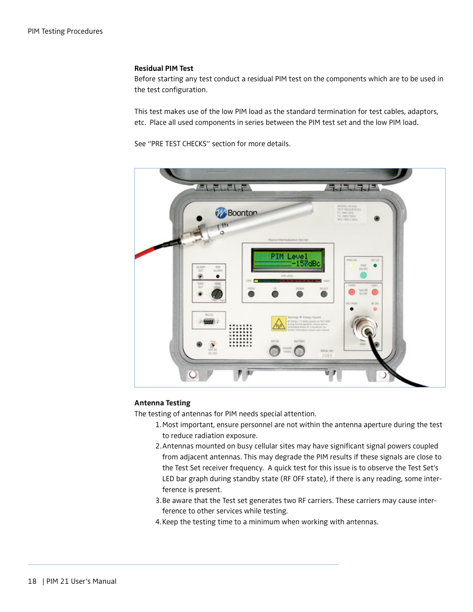 Boonton PIM 21 User Manual User Manual | Page 18 / 31