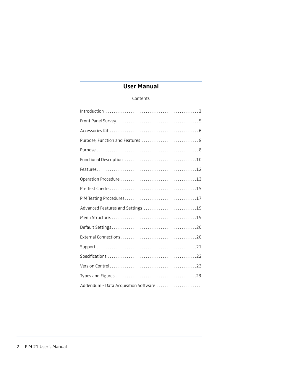 User manual | Boonton PIM 21 User Manual User Manual | Page 2 / 31