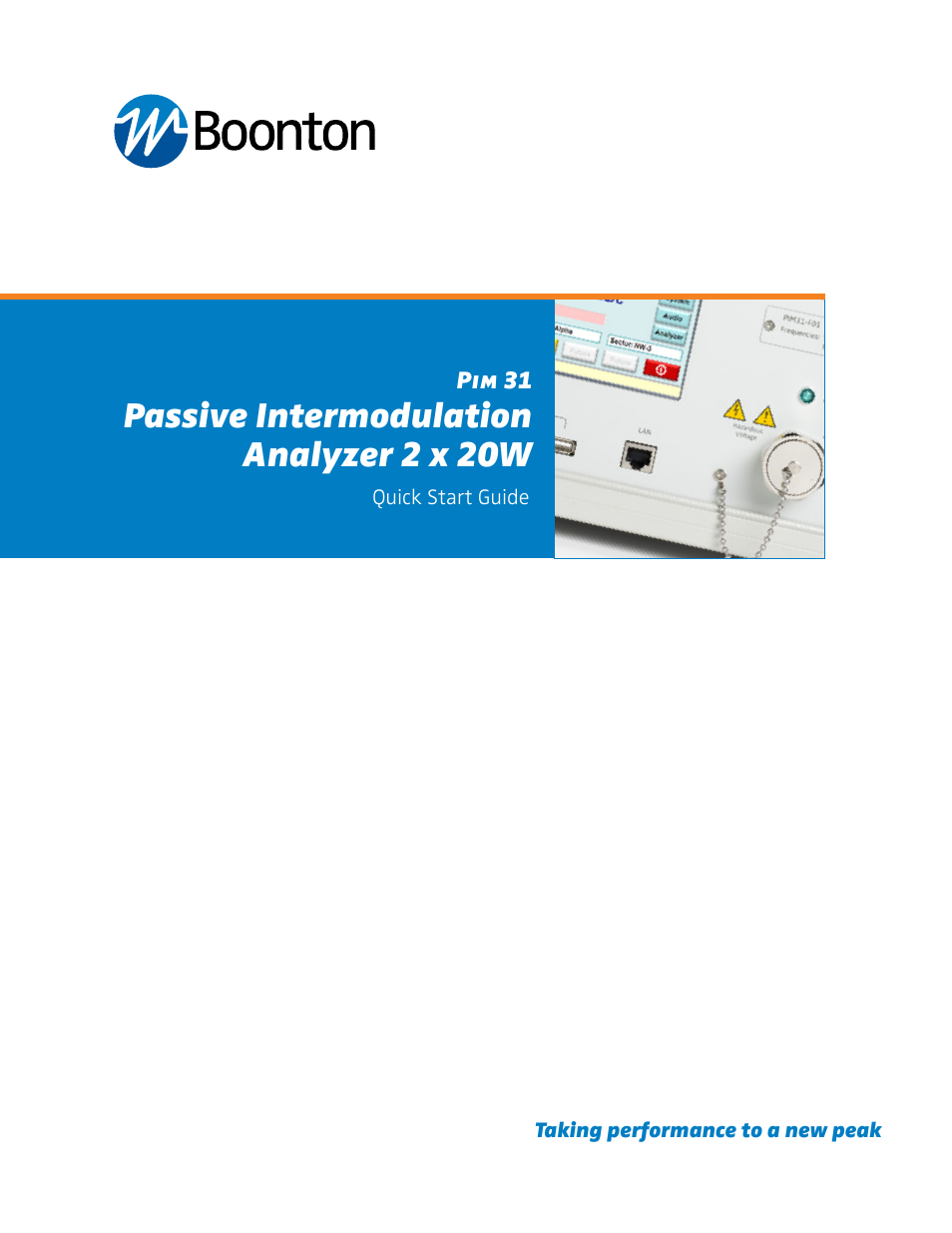 Boonton PIM 31 Quick Start User Manual | 6 pages