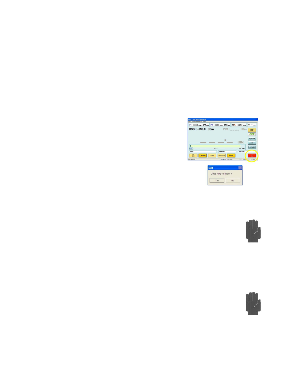 2 powering down, Powering down | Boonton PIM 31 User Manual User Manual | Page 23 / 110