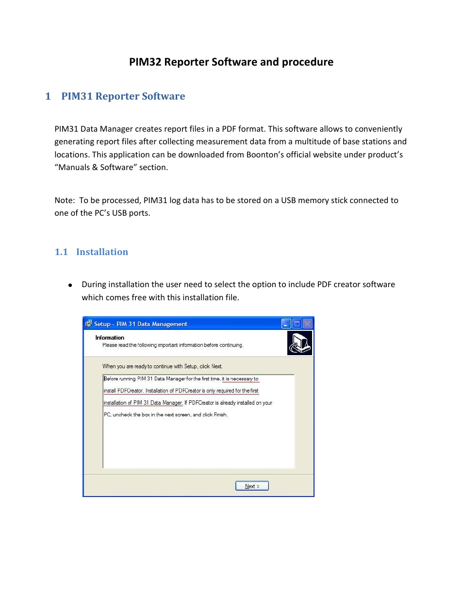 Boonton PIM 31 User Manual | 5 pages