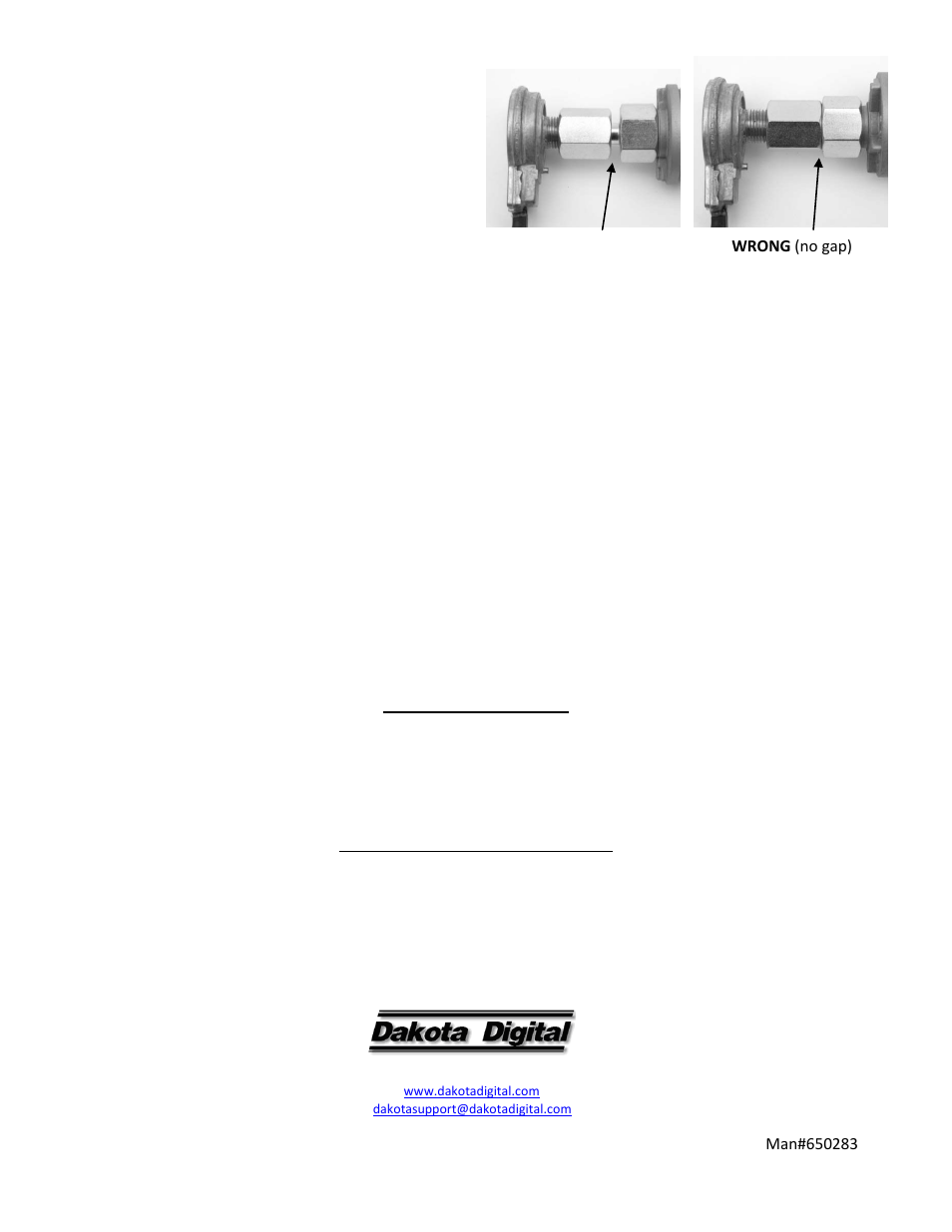 Service and repair, Dakota digital 24 month warranty, Wrong (no gap) | Classic Dash Dakota Digital Sending Unit User Manual | Page 2 / 2