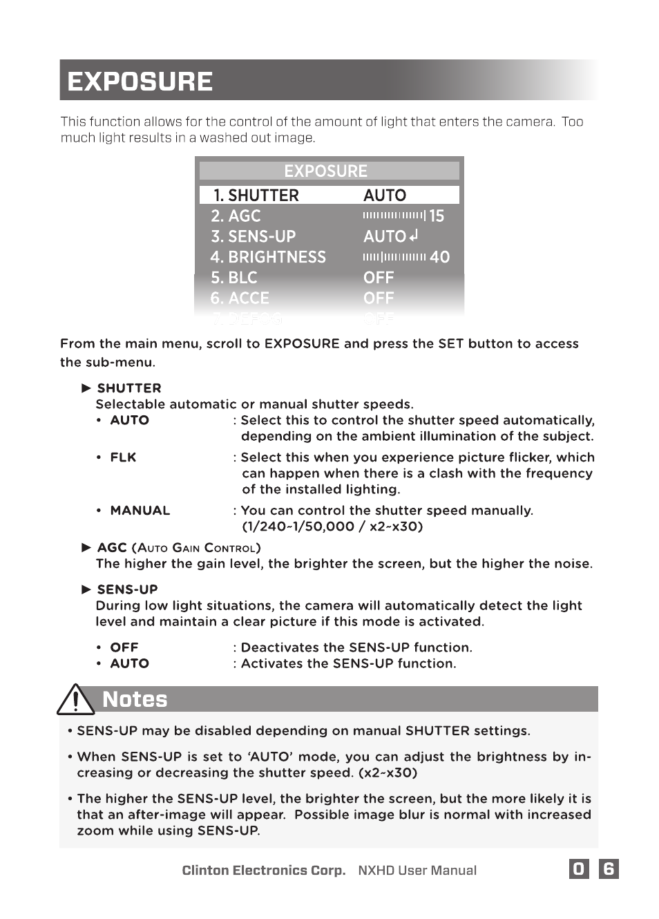 Clinton Electronics NXHD OSD User Manual | Page 11 / 28