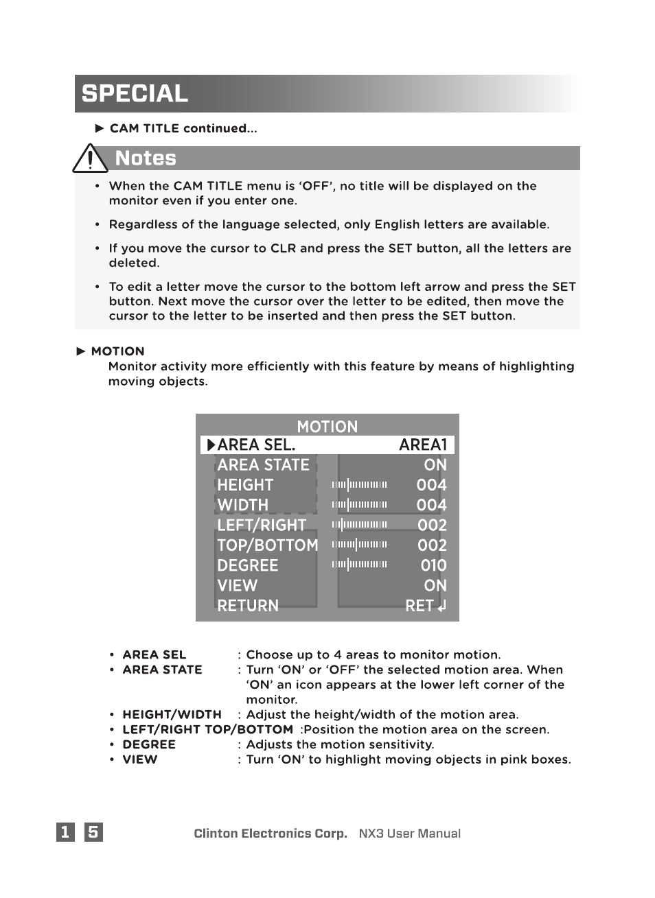 Clinton Electronics NX3 DSP User Manual | Page 20 / 26