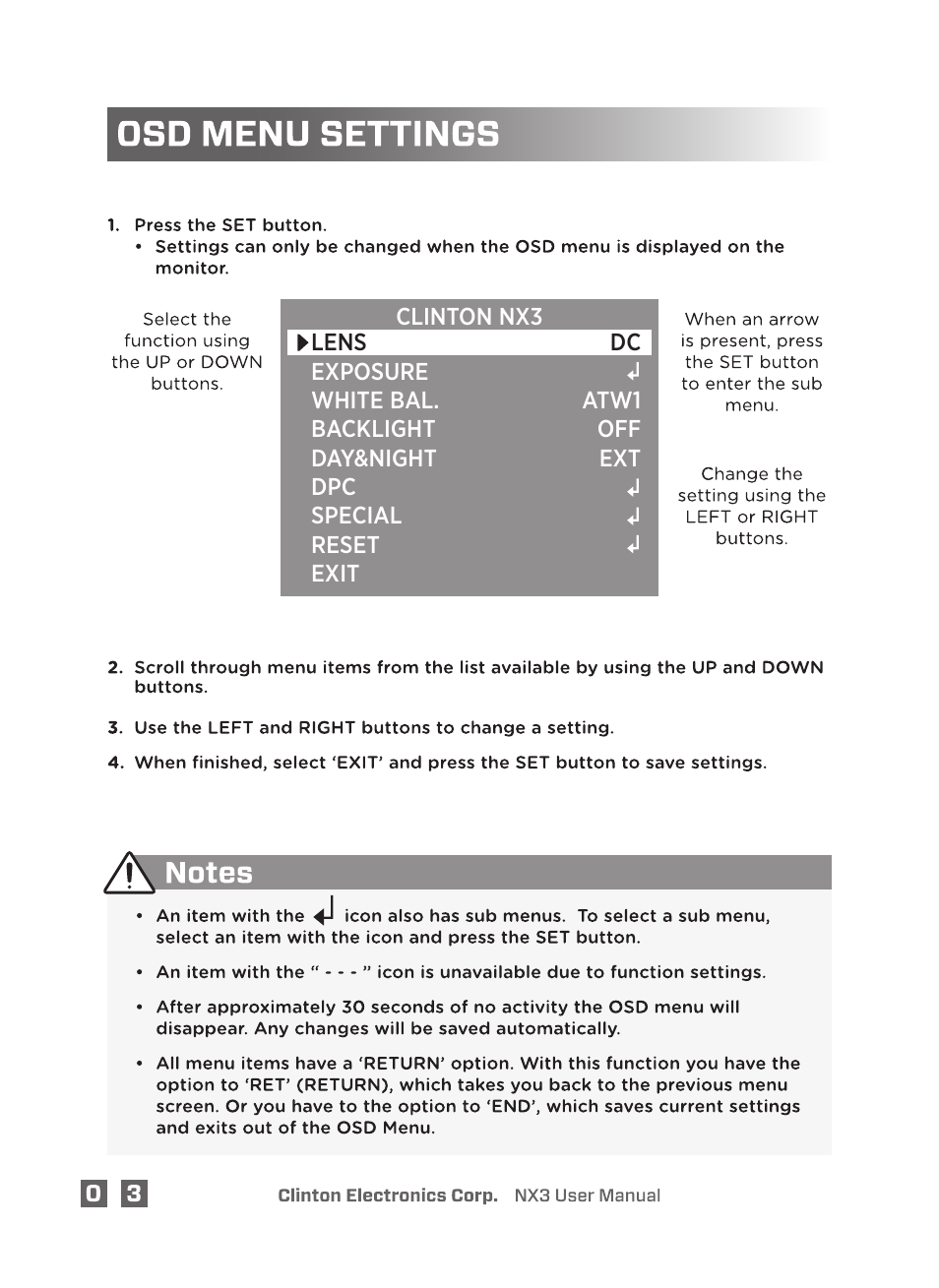 Clinton Electronics NX3 DSP User Manual | Page 8 / 26