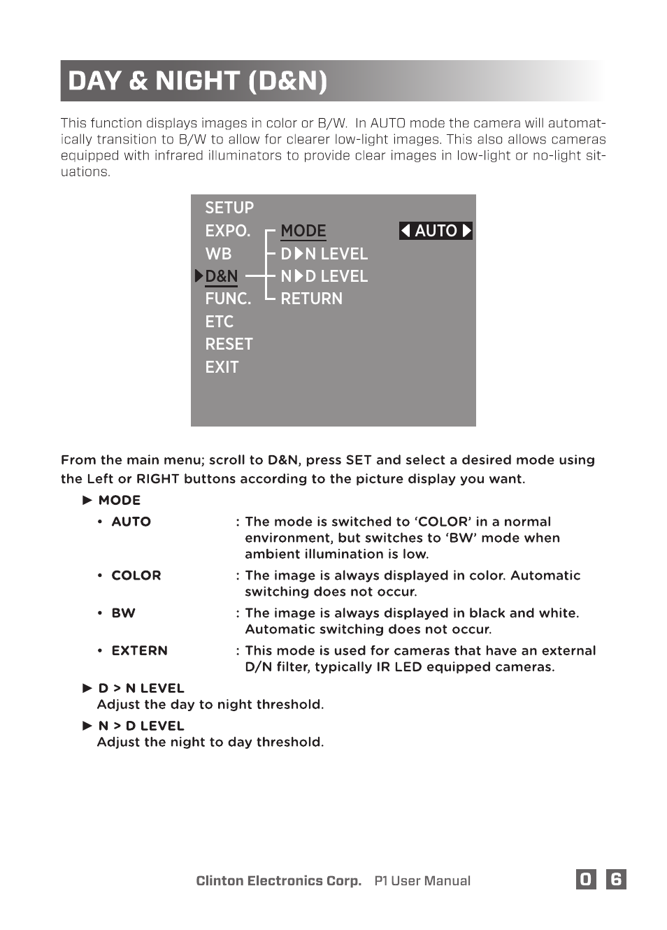 Clinton Electronics P1 OSD User Manual | Page 11 / 18