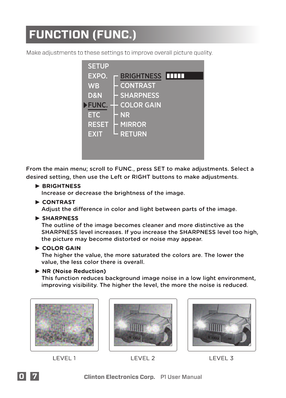 Clinton Electronics P1 OSD User Manual | Page 12 / 18