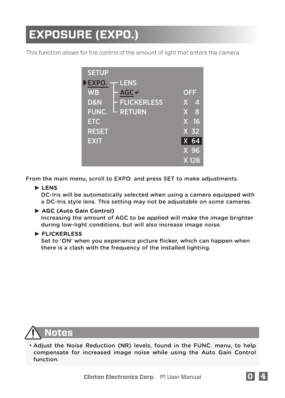 Clinton Electronics P1 OSD User Manual | Page 9 / 18