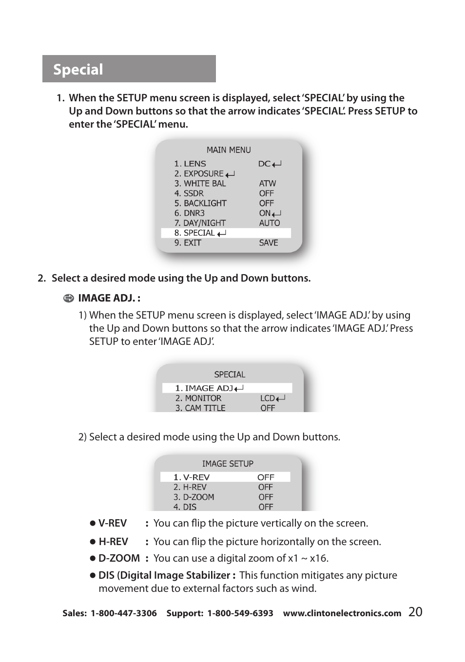 Special | Clinton Electronics CE-VF540 User Manual | Page 23 / 34