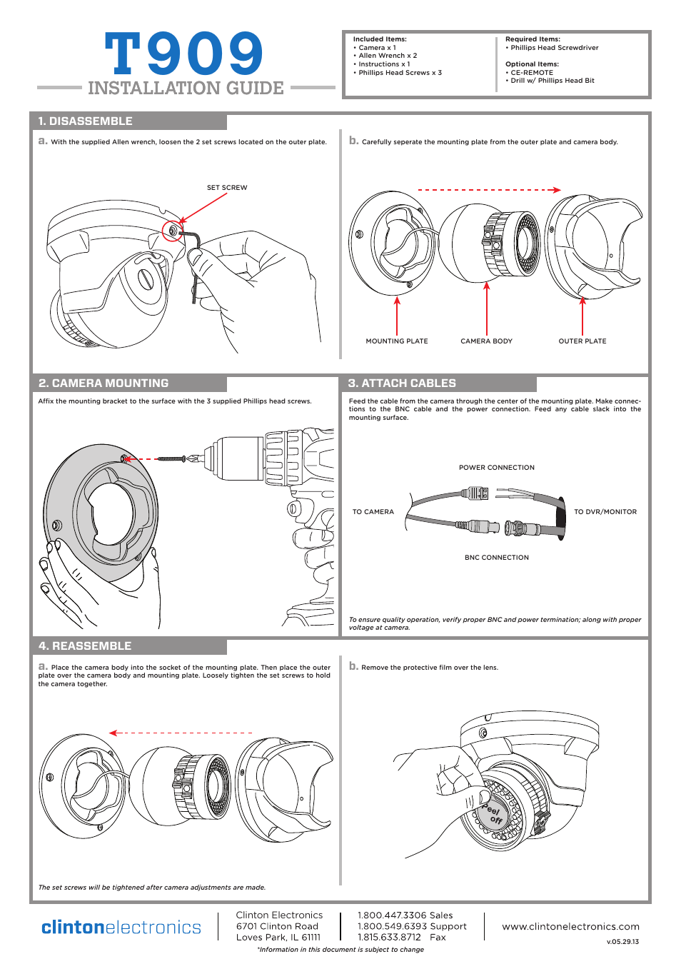 Clinton Electronics CE-T909 User Manual | 2 pages