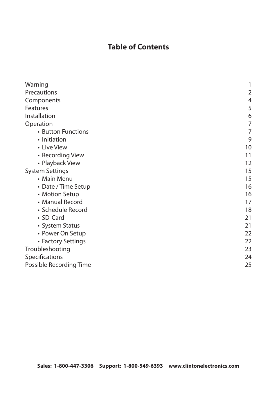 Clinton Electronics CE-RP1 User Manual | Page 3 / 30