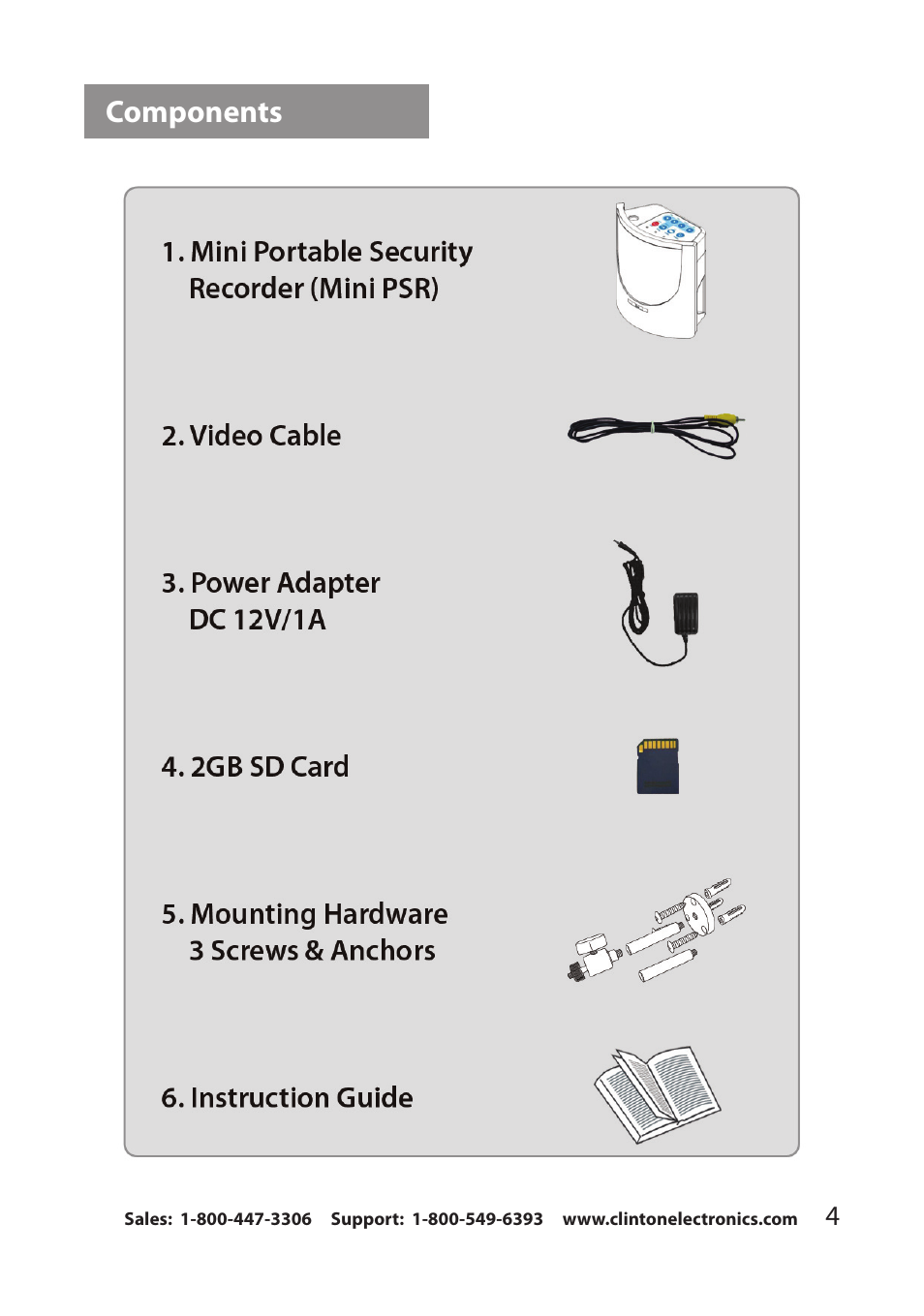 Components | Clinton Electronics CE-RP1 User Manual | Page 7 / 30