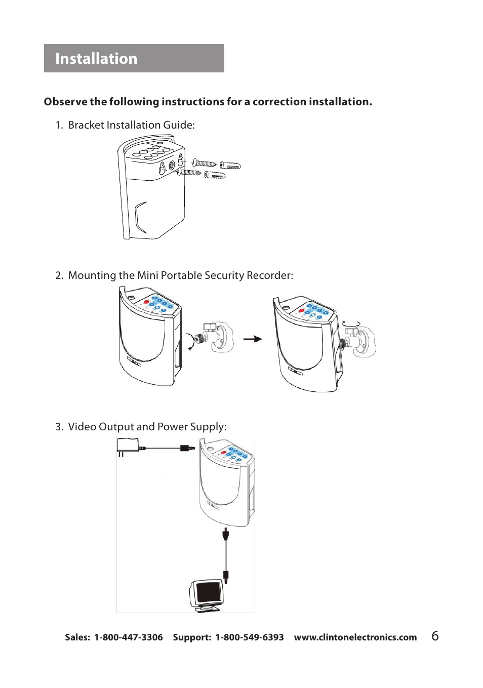 Installation | Clinton Electronics CE-RP1 User Manual | Page 9 / 30