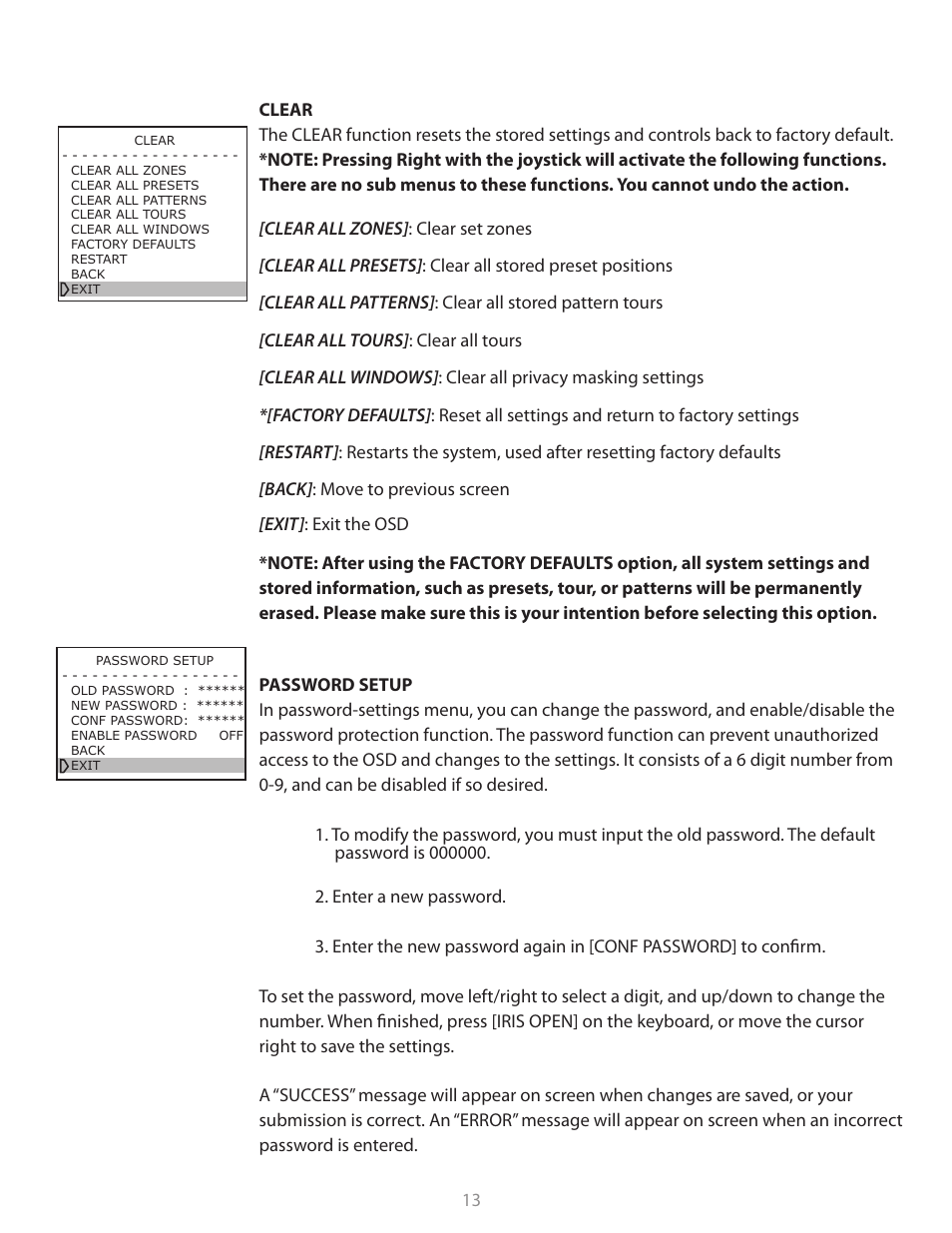 Clinton Electronics CE-PTZ10x User Manual | Page 13 / 22