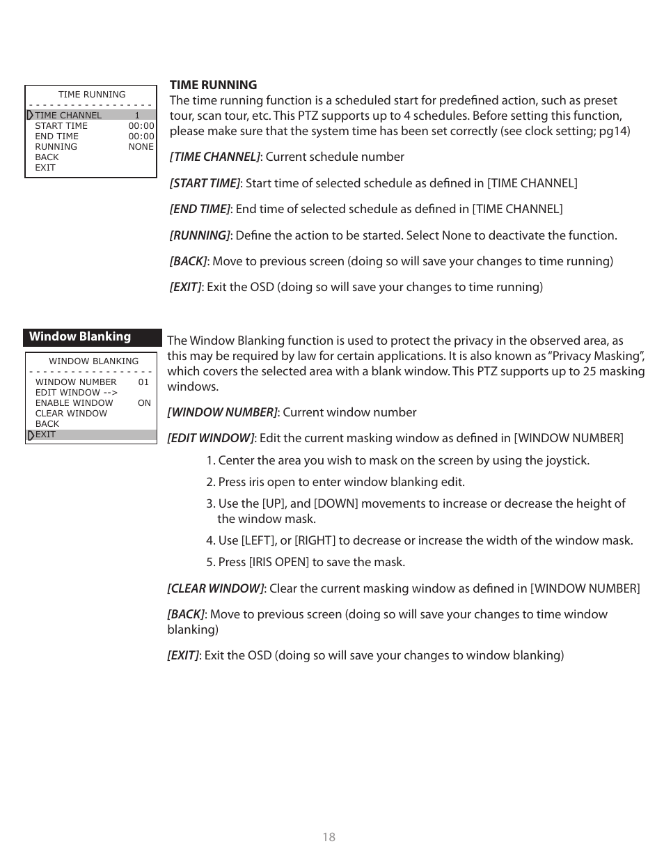 Clinton Electronics CE-PTZ10x User Manual | Page 18 / 22