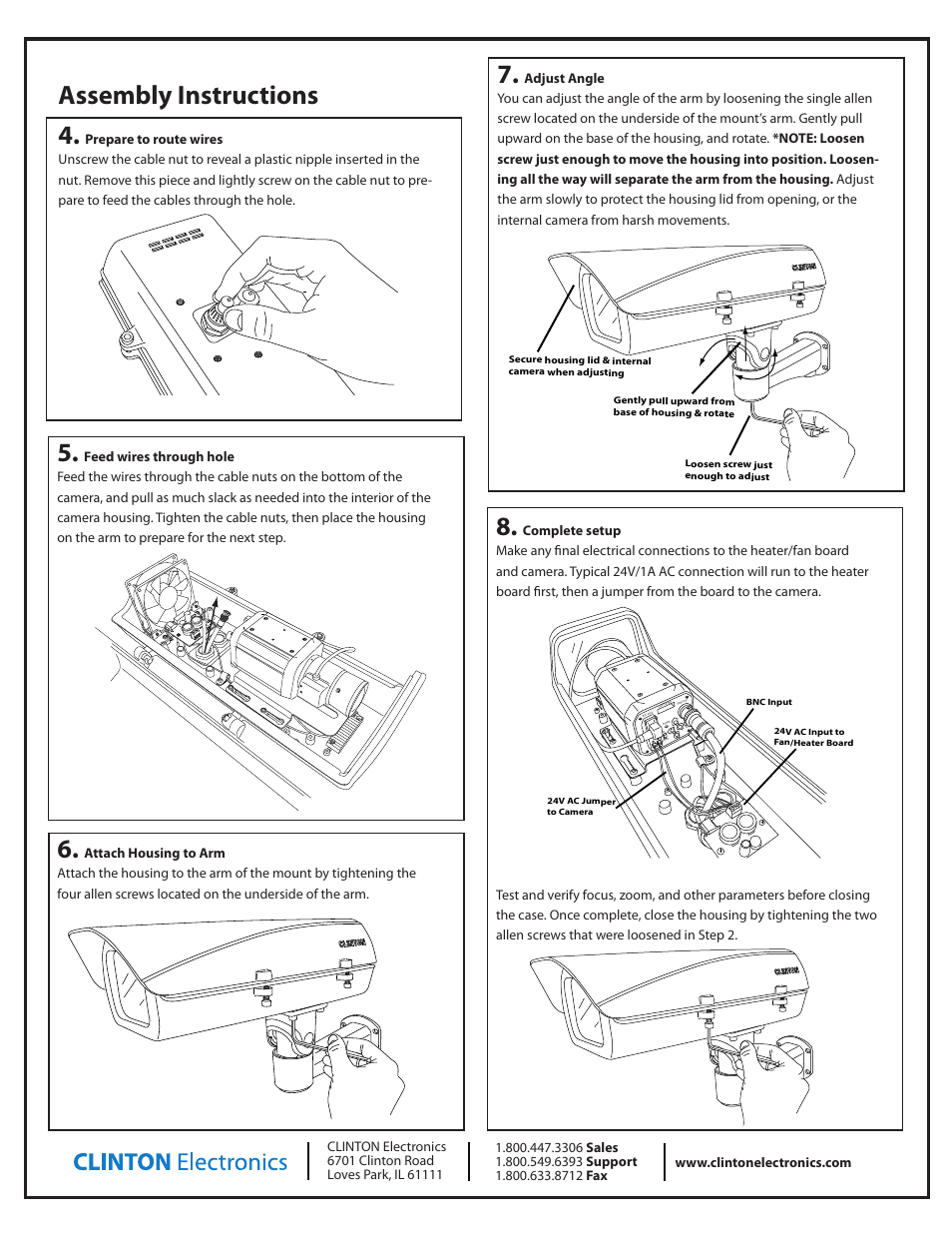 Assembly instructions 4, Iris ja ck osd ex tra video out power video dc set | Clinton Electronics CE-H13 User Manual | Page 3 / 4