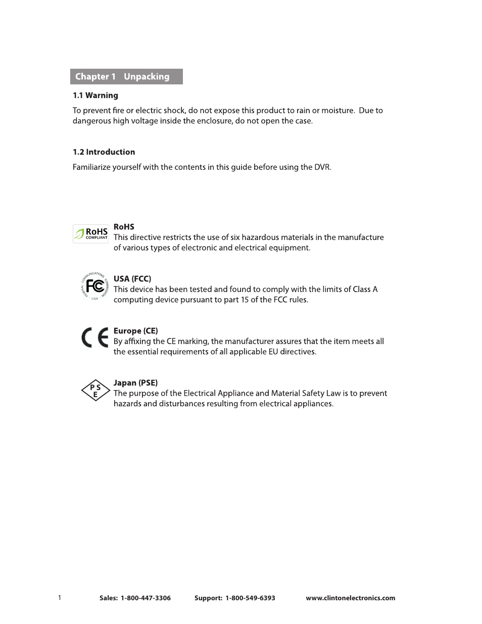 Clinton Electronics CE-CRK16 User Manual User Manual | Page 6 / 48