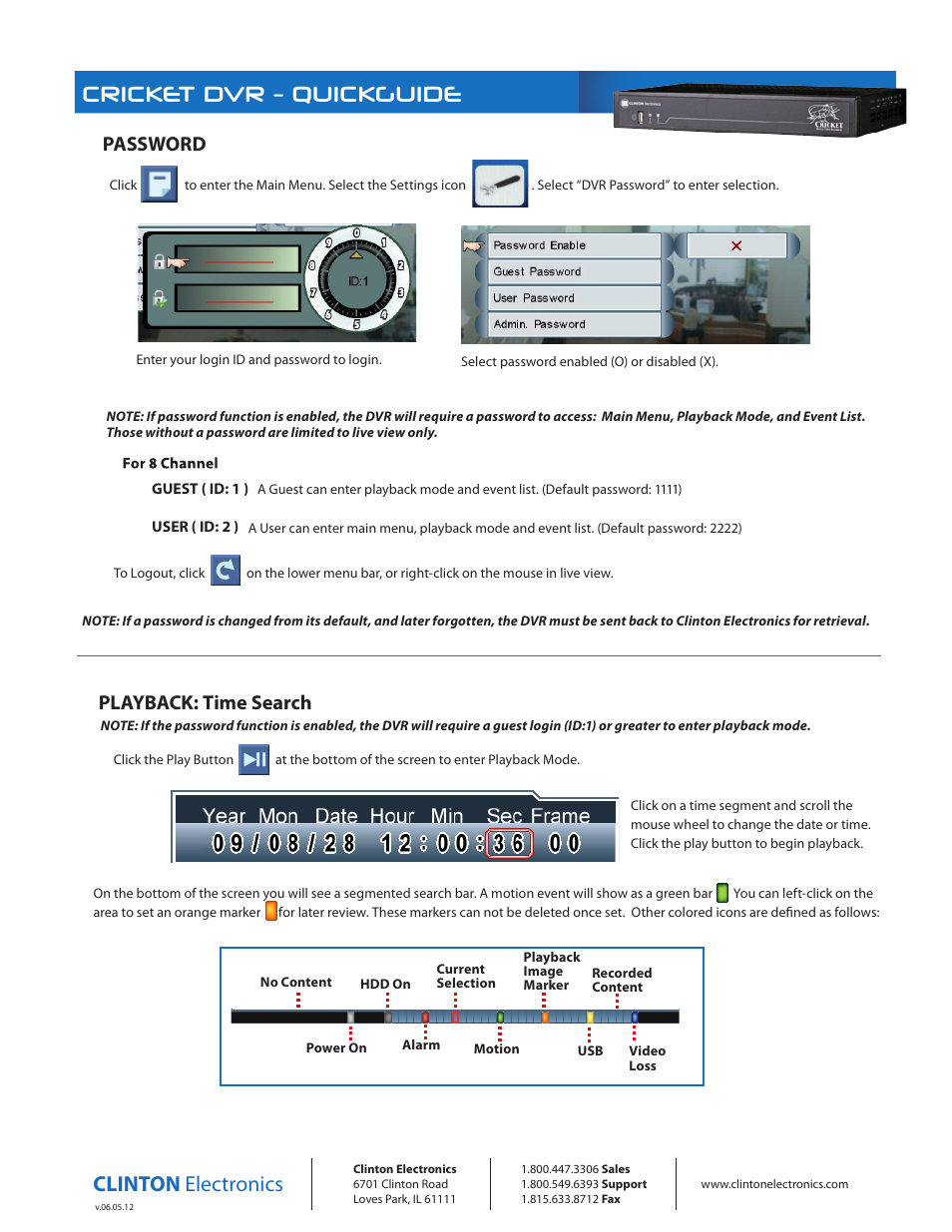Clinton Electronics CE-CRK16 Quick Start User Manual | 1 page
