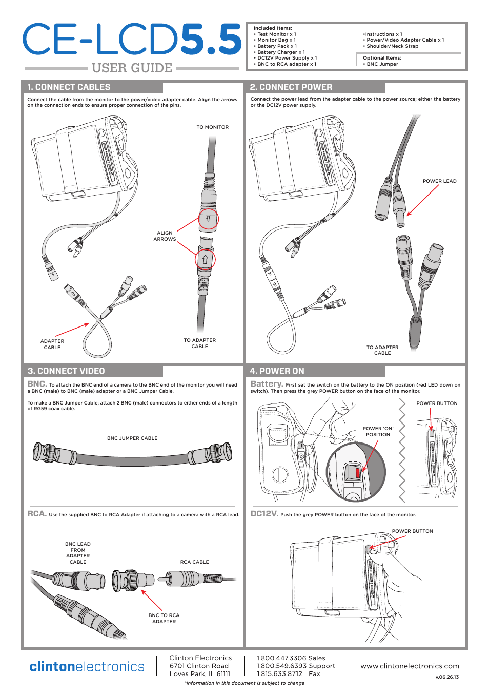 Clinton Electronics CE-LCD5.5 User Manual | 2 pages