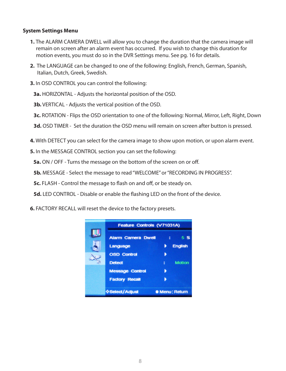 Clinton Electronics CE-M8SD-B User Manual | Page 8 / 36