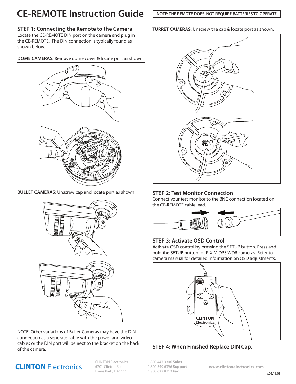 Clinton Electronics CE-REMOTE User Manual | 1 page