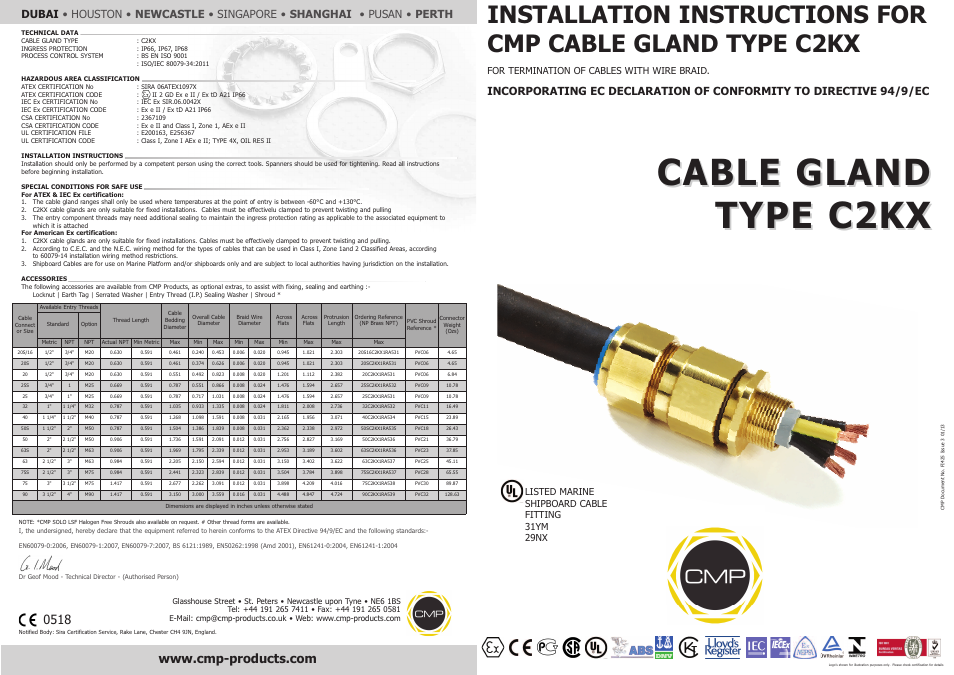 CMP C2KX User Manual | 2 pages