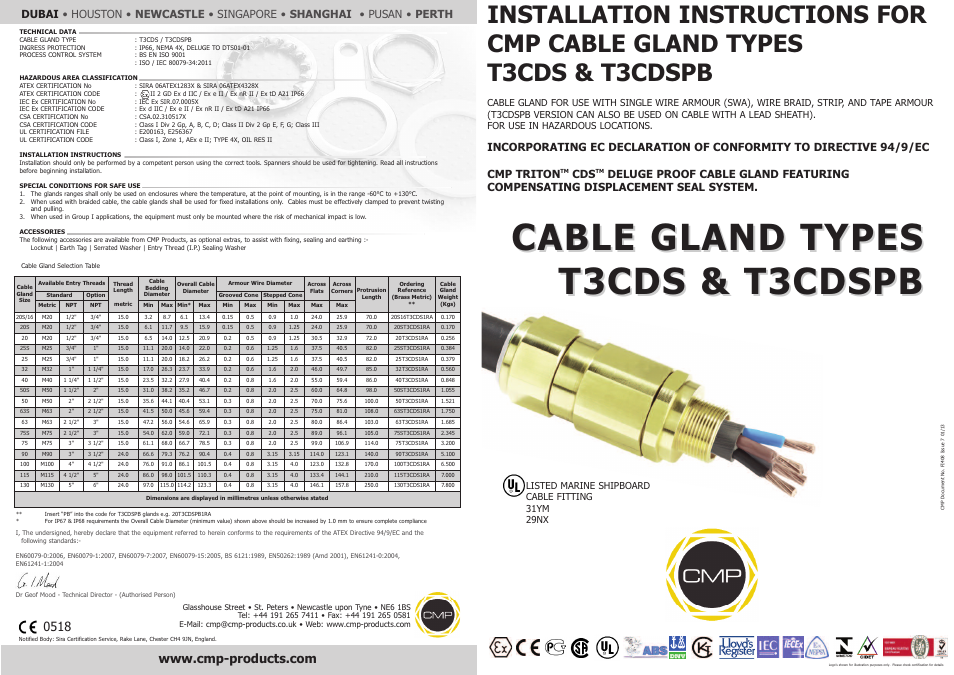 CMP T3CDSPB User Manual | 2 pages