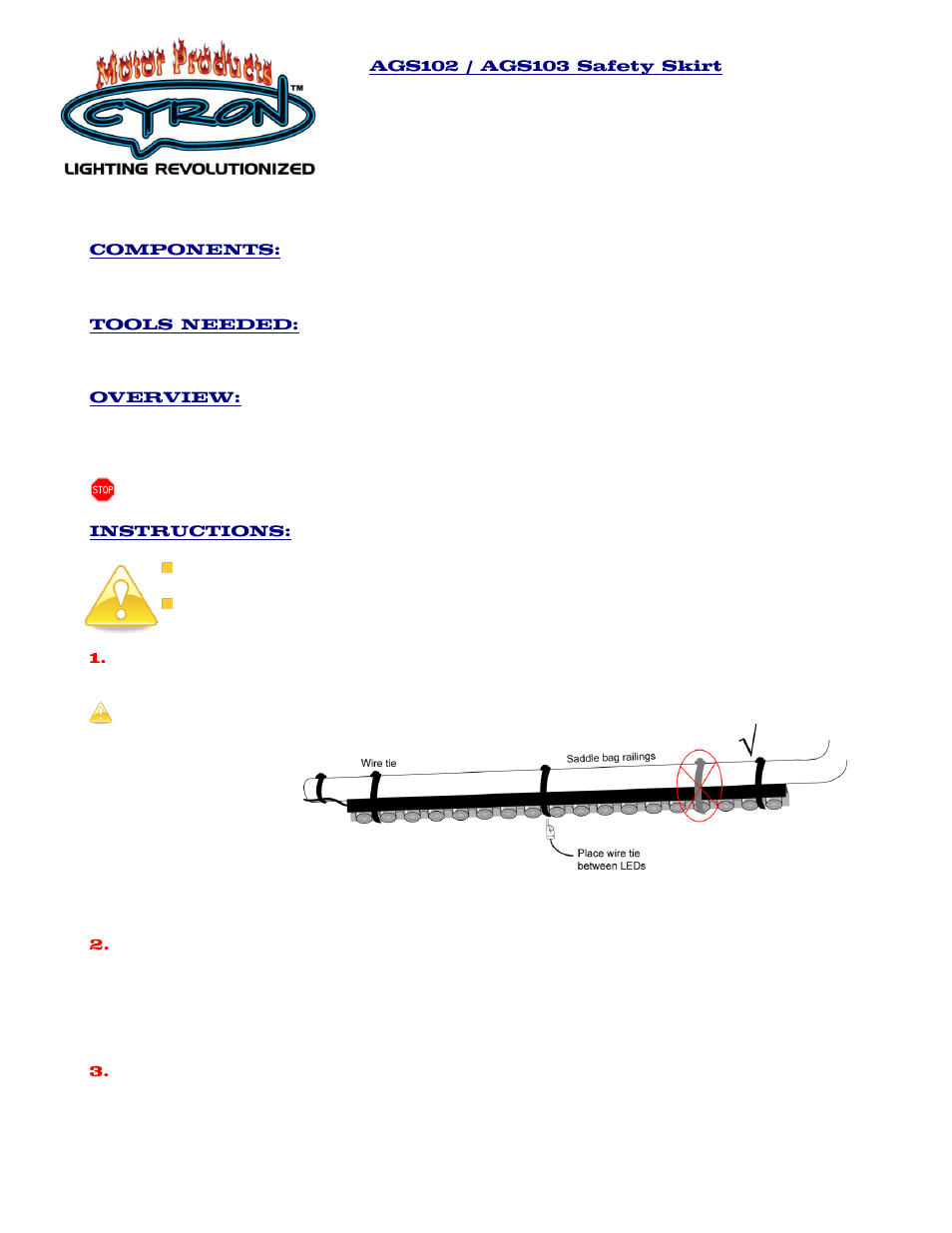 Cyron Lighting AGS103 Safety Skirt User Manual | 2 pages