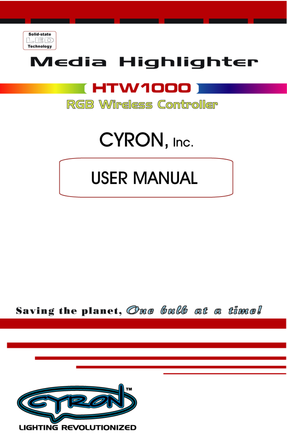 Cyron Lighting HTW1000 RGB User Manual | 8 pages