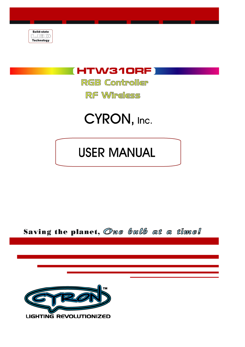 Cyron Lighting HTW310RF RGB User Manual | 4 pages